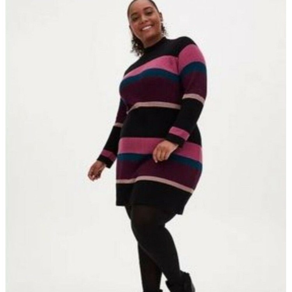 Torrid Striped Mock Neck Sweater Dress – NWT – Size 0 or 12 Large
